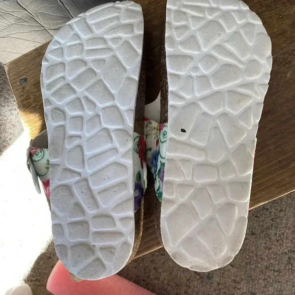 Giulia Palai Floral Glitter Thong T Strap Leather Socks Sandals Women Size 5 - Picture 3 of 7